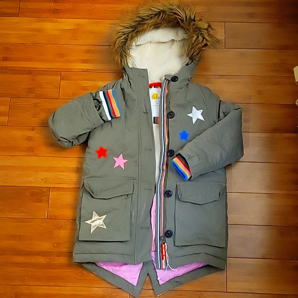 MINI BODEN GIRLS GREEN JACKET WITH STARS